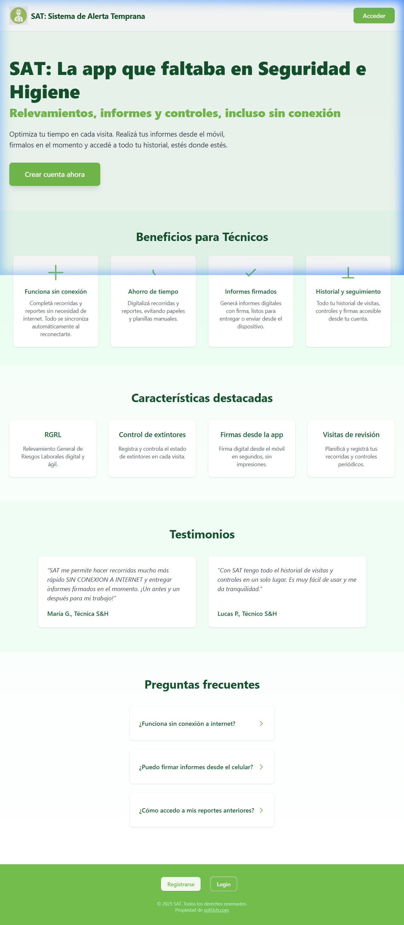 SAT — App Seguridad e Higiene